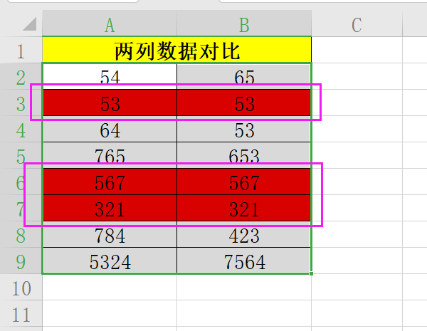 excel怎么对比两列数据的异同_对比两列数据异同_excel异同比较